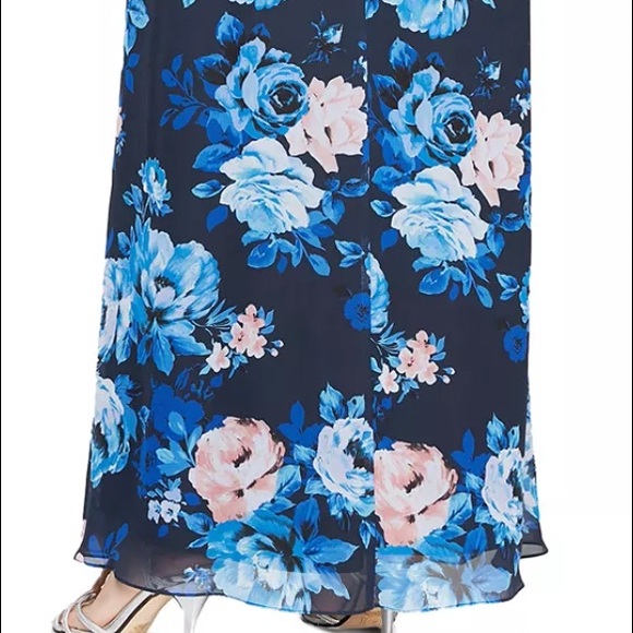 NEW SLNY FASHIONS FLORAL PRINT HALTER MAXI DRESS - Picture 12 of 12